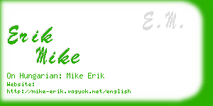 erik mike business card